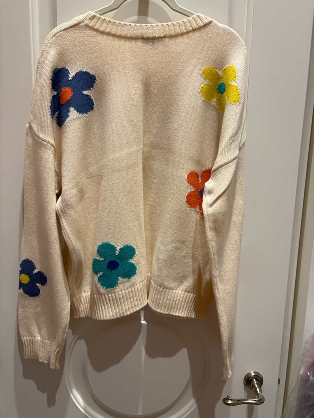 Rails Cream Crewneck Sweater with Multi-Color Floral Motif - Picture 5 of 5